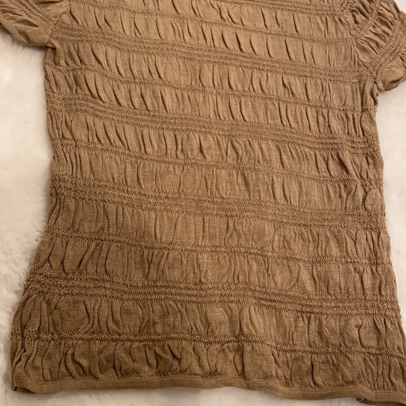 August Silk Knits Stretch Brown Top Size Small - Picture 3 of 5